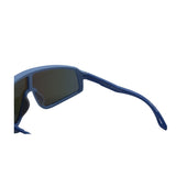 Blue sunglasses with a white background