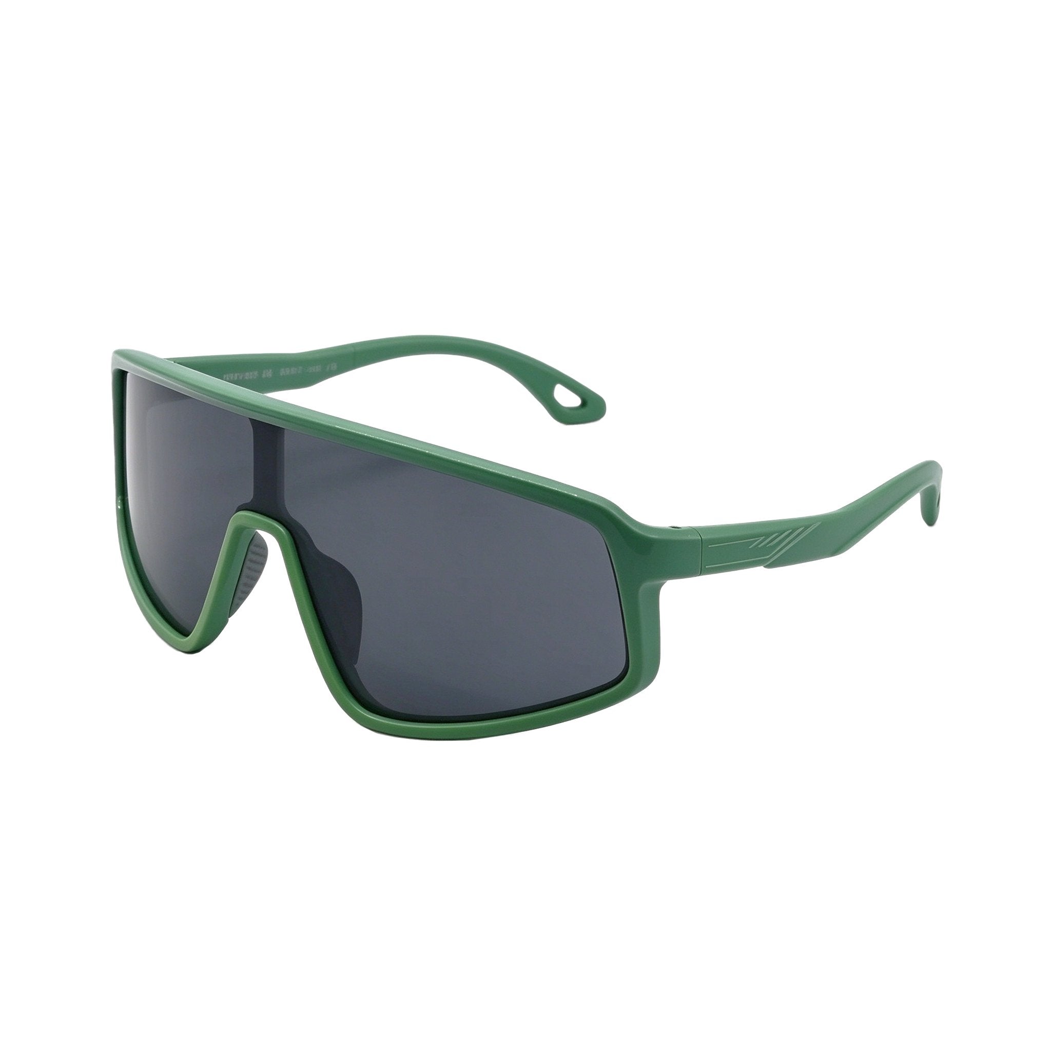 Green sunglasses on a white background
