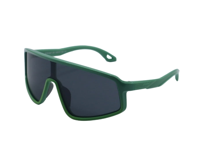 Green sunglasses on a white background