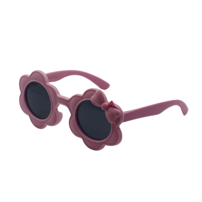 Pink sunglasses with floral design on a white background