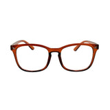 Brown eyeglasses on a white background