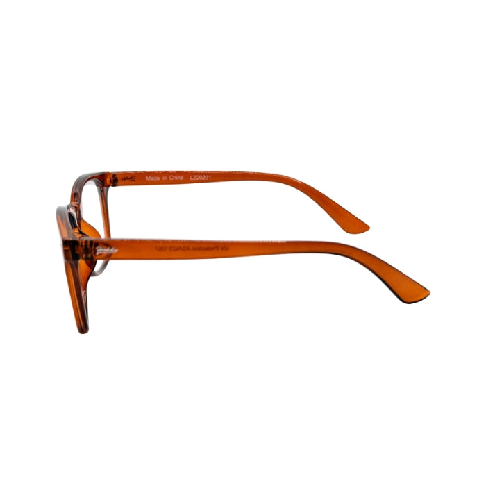 Brown eyeglasses on a white background