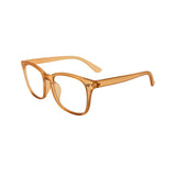 Orange eyeglasses on a white background
