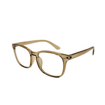 Brown eyeglasses on a white background