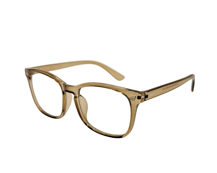 Brown eyeglasses on a white background