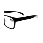 Black eyeglasses with +3.50 prescription on a white background