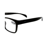 Black eyeglasses with +3.50 prescription on a white background