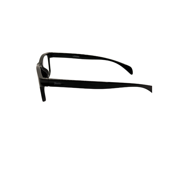Black eyeglasses on a white background