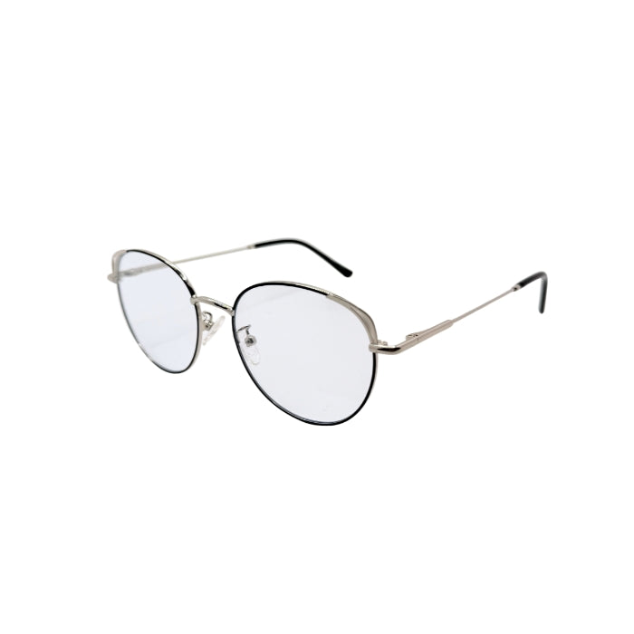 Eyeglasses with a gold frame on a white background