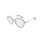 Eyeglasses with a gold frame on a white background