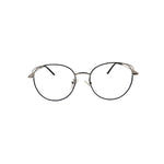 Round eyeglasses with thin frame on a white background