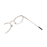 Pair of eyeglasses with a long handle on a white background