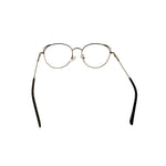 Round eyeglasses with thin black arms on a white background