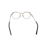 Round eyeglasses with thin black arms on a white background