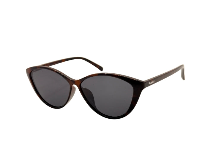 Sunglasses with a metallic frame on a white background