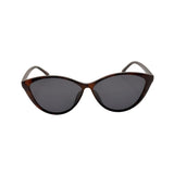 Sunglasses with tortoiseshell frame and dark lenses on a white background