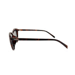 Sunglasses with tortoiseshell frame on a white background