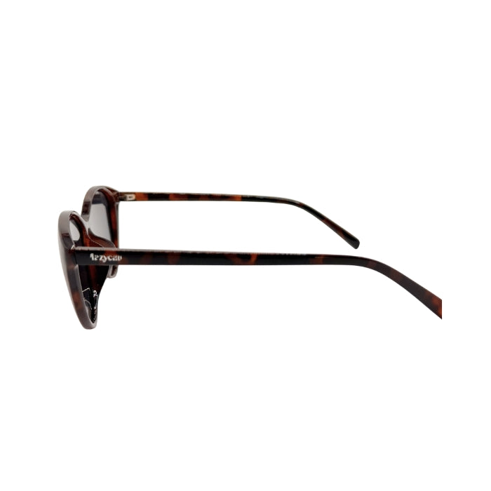 Sunglasses with tortoiseshell frame on a white background