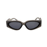 Sunglasses with a cat-eye design on a white background
