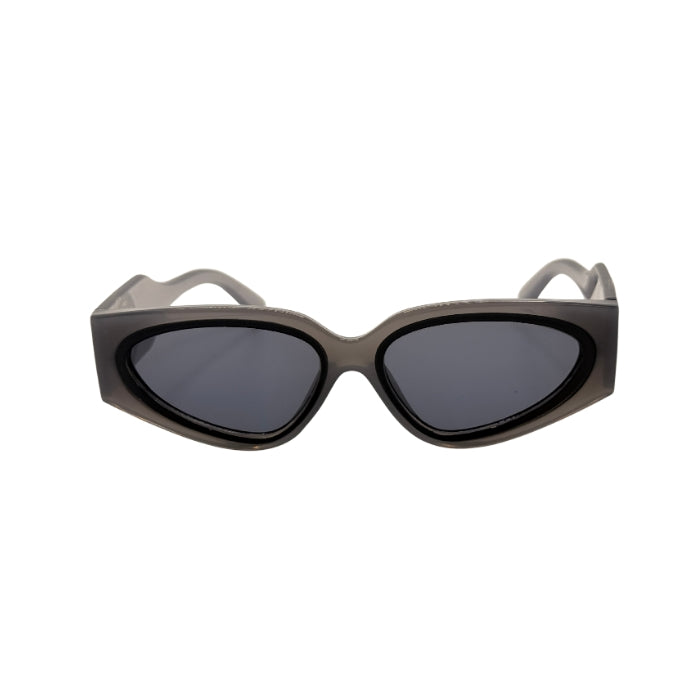 Sunglasses with a cat-eye design on a white background