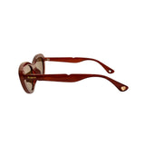 Sunglasses with brown frame and lenses on a white background