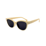 Light yellow sunglasses with white background