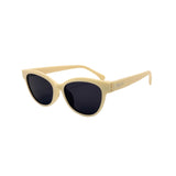 Light yellow sunglasses with white background