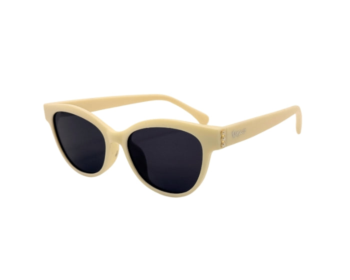 Light yellow sunglasses with white background