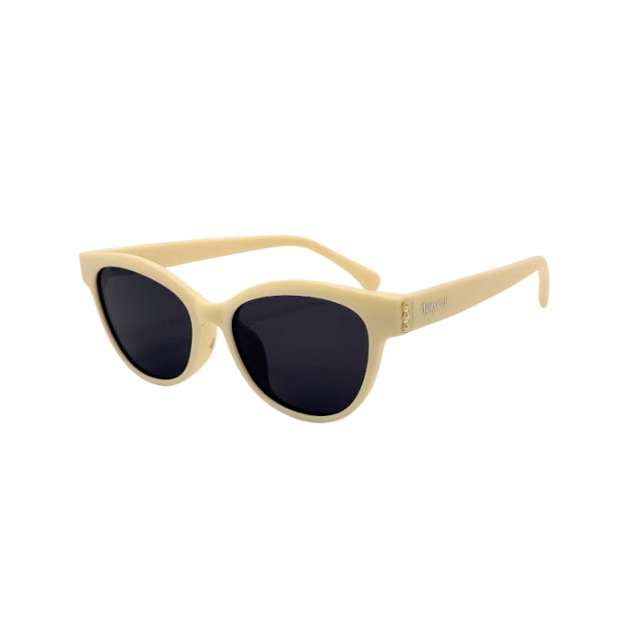 Light yellow sunglasses with white background