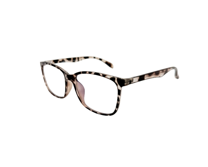 Tortoiseshell eyeglasses on a white background