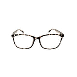 Tortoiseshell eyeglasses on a white background