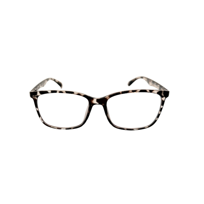 Tortoiseshell eyeglasses on a white background
