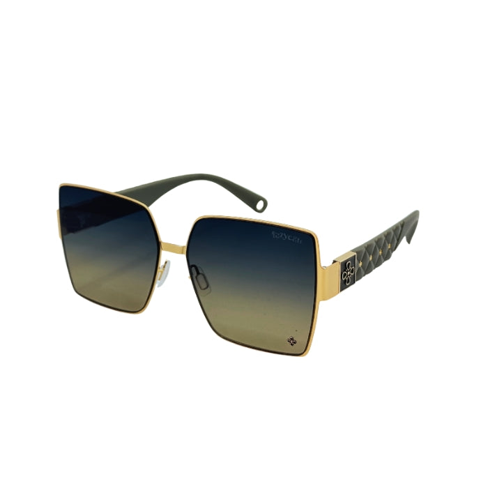 Sunglasses with a tortoiseshell frame on a white background