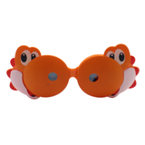Children's sunglasses with cartoon monkey design on a white background