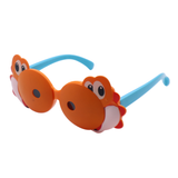 Orange and light blue kids crocodile design sunglasses 
