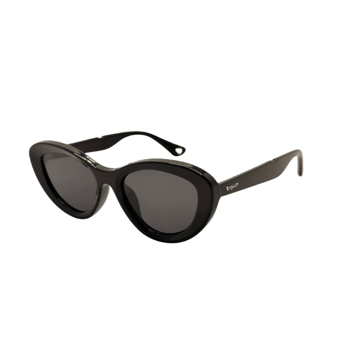 White sunglasses with a reflective surface on a white background