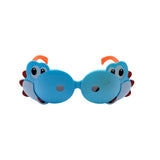Blue and orange crocodile design kids sunglasses  