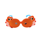 Children's sunglasses with cartoon monkey design on a white background