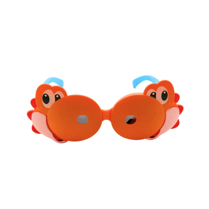 Children's sunglasses with cartoon monkey design on a white background
