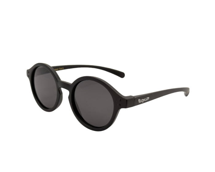 Black sunglasses with a white background