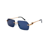 Rimless Luxe Metal UV Sunglasses