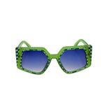 Checkered Square PC UV Sunglasses
