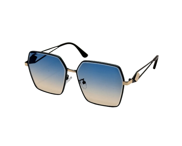 Angular Luxe Metal UV Sunglasses