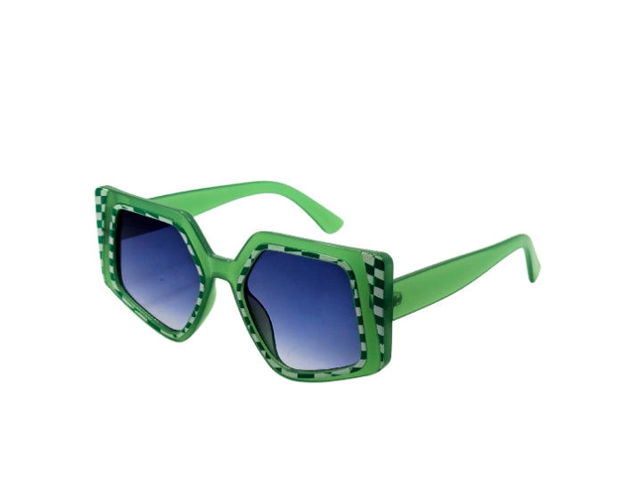 Checkered Square PC UV Sunglasses