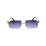 Rimless Luxe Metal UV Sunglasses