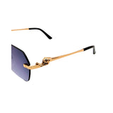 Rimless Luxe Metal UV Sunglasses
