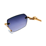 Rimless Luxe Metal UV Sunglasses