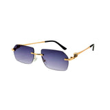 Rimless Luxe Metal UV Sunglasses