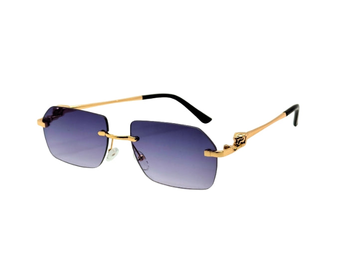 Rimless Luxe Metal UV Sunglasses