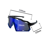 Sunglasses with measurements on a white background